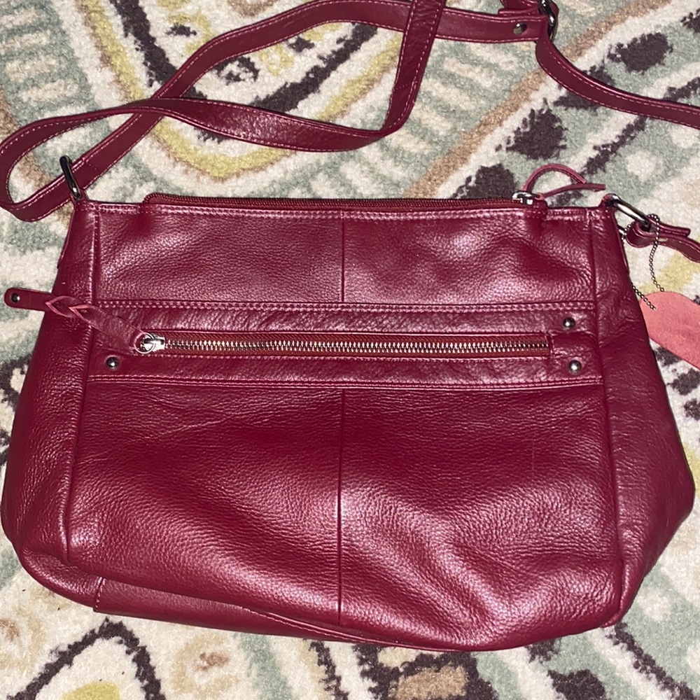 Leather Shoulder Bag, Maroon